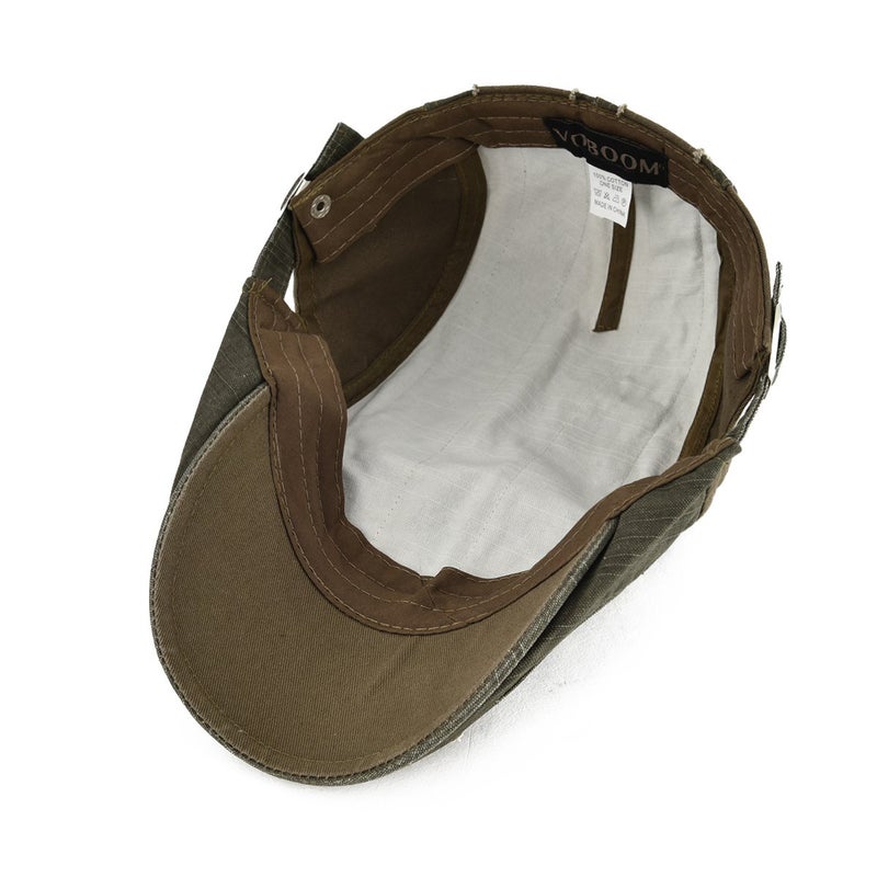 VOBOOM 100% Cotton Distressed Ivy Newsboy Caps Cabbie Gatsby Hat (Army Green) - Image 5